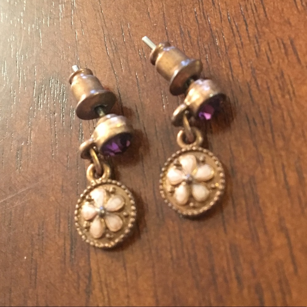 Copper and Purple Earrings